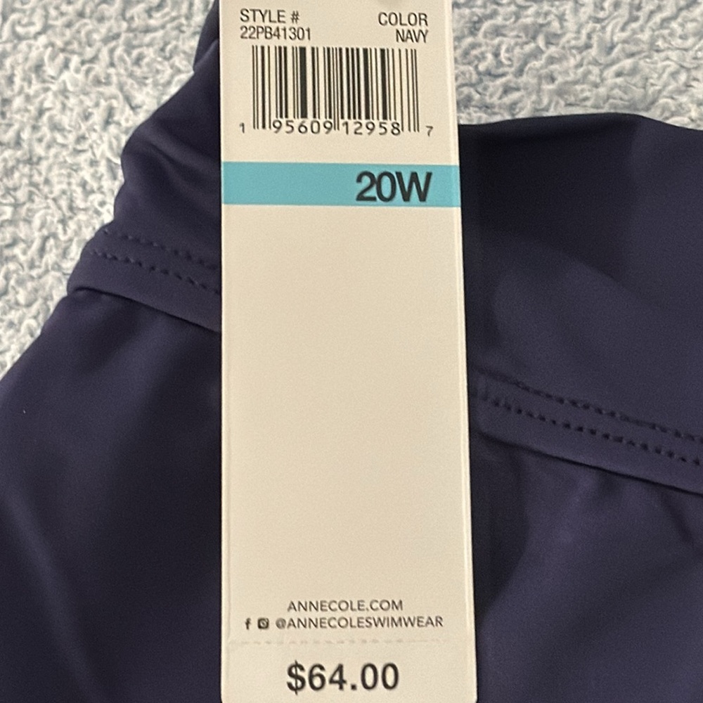 NWT Navy Anne Cole Swim Skirt 20W - Picture 6 of 10